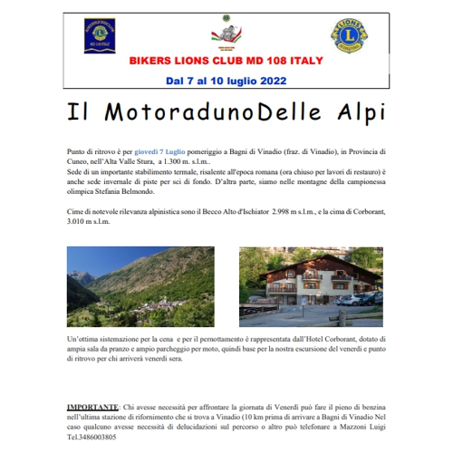 * PROGRAMMA (PDF) *<br>Piemonte e Val d'Aosta<br>luglio 2022