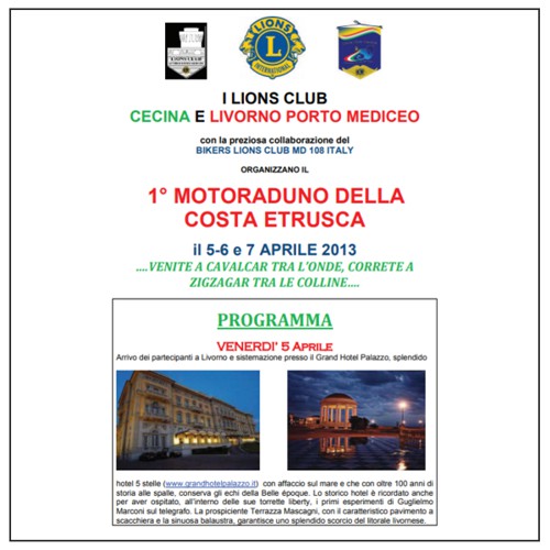 * PROGRAMMA (PDF) *<br>1° Motoraduno Costa Etrusca<br>Aprile 2013  