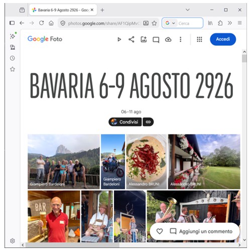 * GOOGLE - LINK *<br>6° Motoraduno Baviera<br>agosto 2026