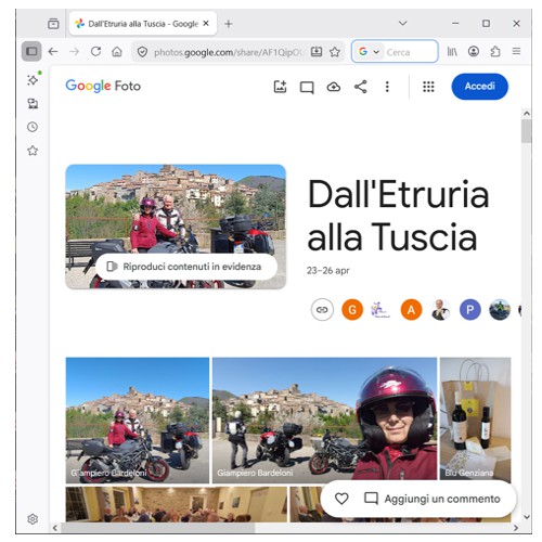 * GOOGLE - LINK *<br>Dall'Etruria alla Tuscia<br>aprile 2026