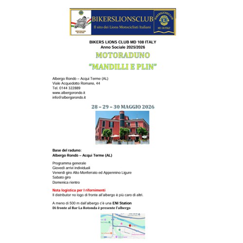 * PROGRAMMA (PDF) *<br>Motoraduno - Mandilli e Plin
<br>maggio 2026