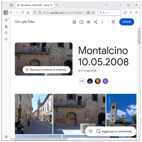 * ALBUM GOOGLE - LINK *<br>2008 - MONTALCINO 