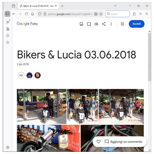 * GOOGLE - LINK *<br>Consegna ruotino a Lucia <br> a Santarcangelo di Romagna
